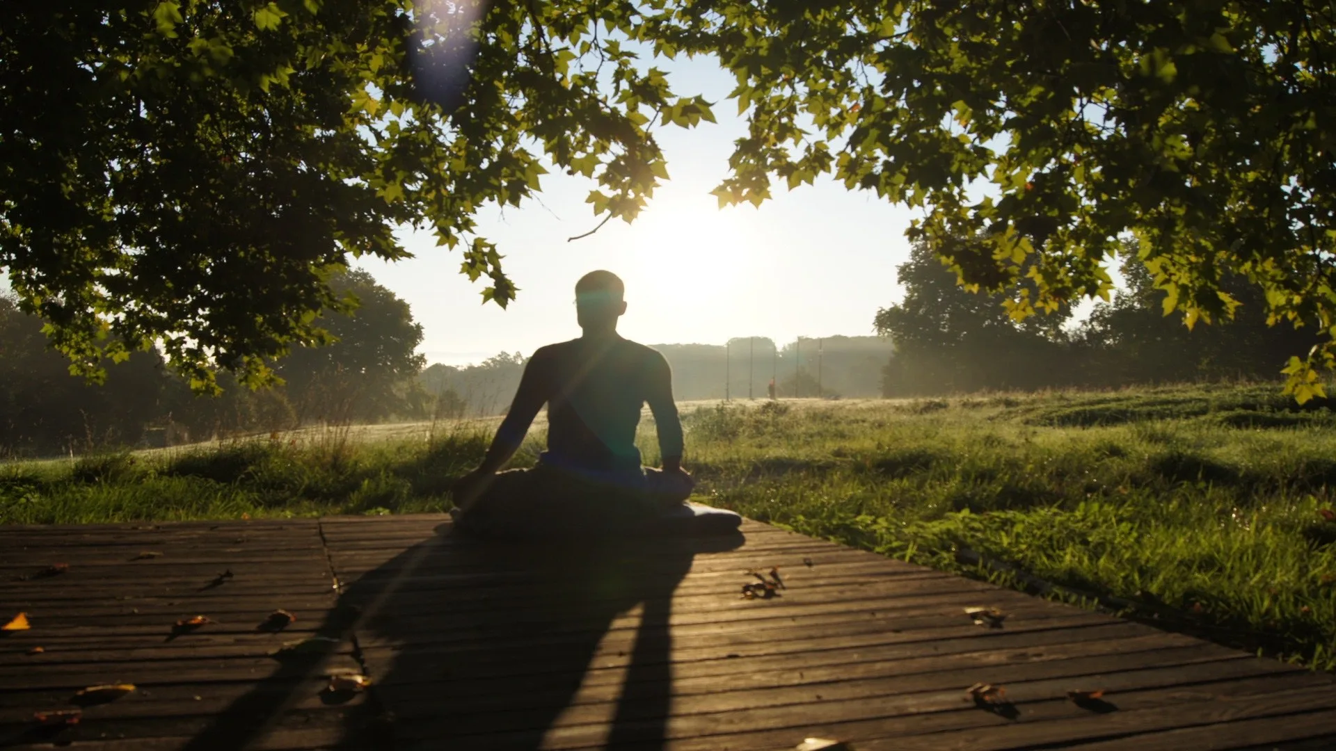 Twee silhouetten van mensen die tegenover elkaar zitten bij een groot raam in helder ochtendlicht